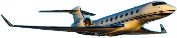 Business jet in flight